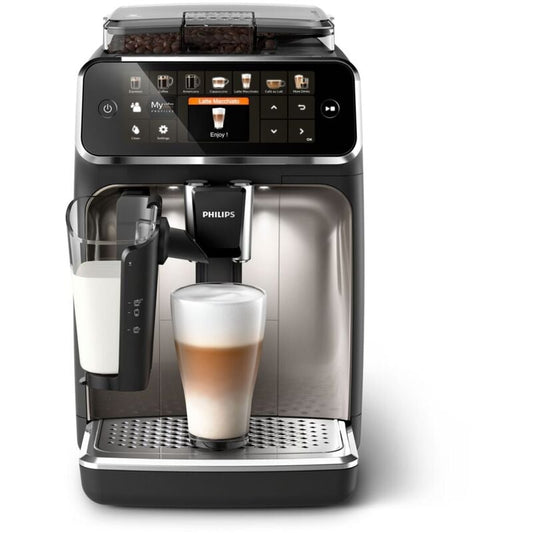Serie 5400 (EP5447/90) Kaffeevollautomat – LatteGo Milchsystem, 12 Kaffeespezialitäten, Intuitives Display, 4 Benutzerprofile, Chrom